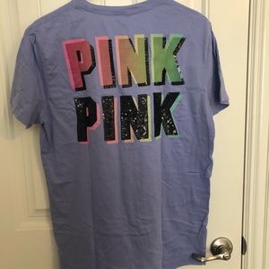 PINK VS tshirt purple with sequins on back